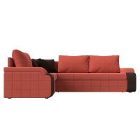 Угловой диван Николь (микровельвет коралловый коричневый) - Изображение 5